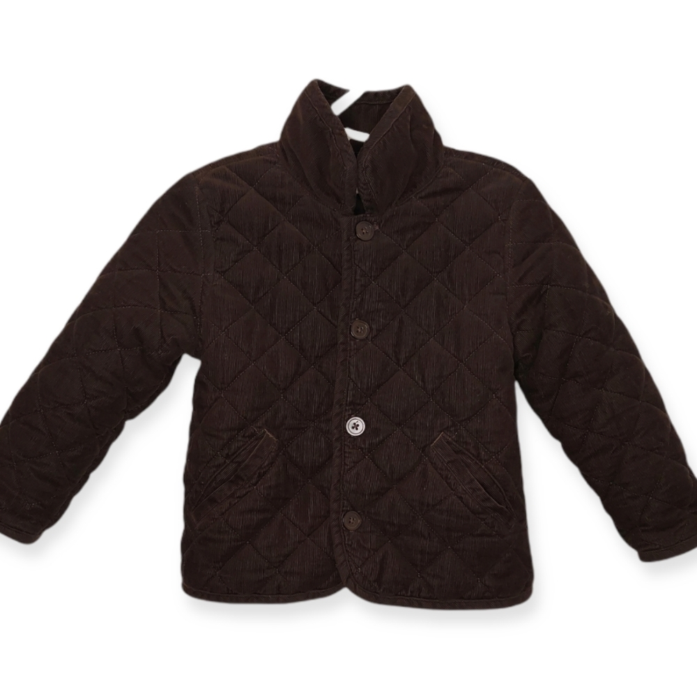 Kids Quilted Brown Jacket